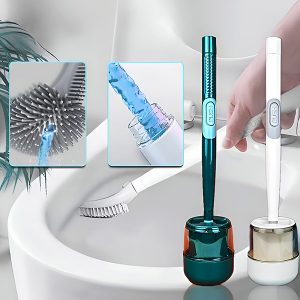 Tualeto šepetys su įmontuotu valymo tirpalo dozatoriumi | FLUSHBRUSH