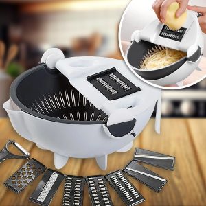 9 in 1 daržovių pjaustyklė su nusausinimo krepšeliu | SORTEX