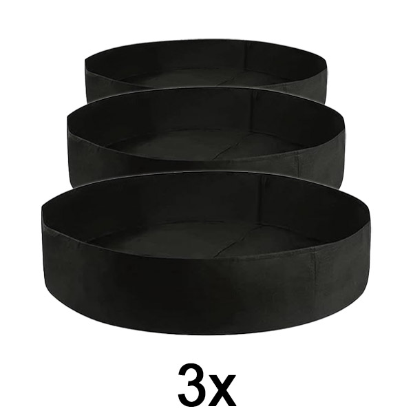 3x Tekstilinė pakelta lysvė – 90 x 30 cm, kvėpuojantis veltinis | PLANTIE