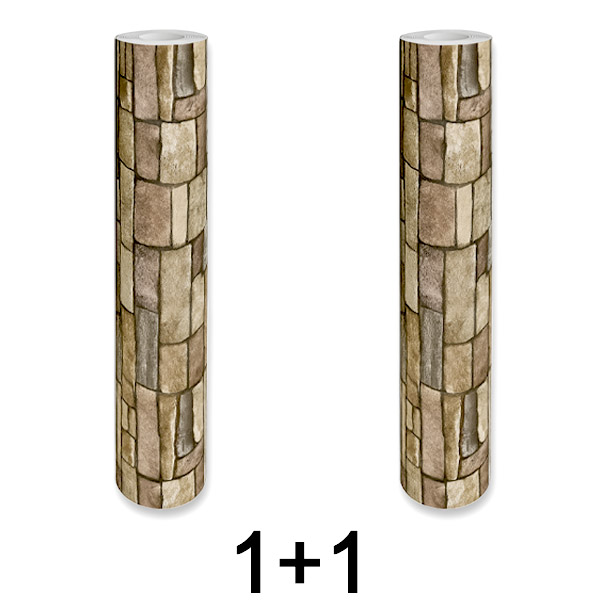 1x 1+1 NEMOKAMAI Lipni 3D plytų rašto sienų plokštė | WALLCORWRAP