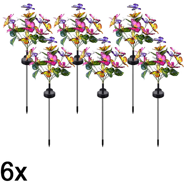 6x Drugelio formos saulės žibintai laukui | FLUTIX