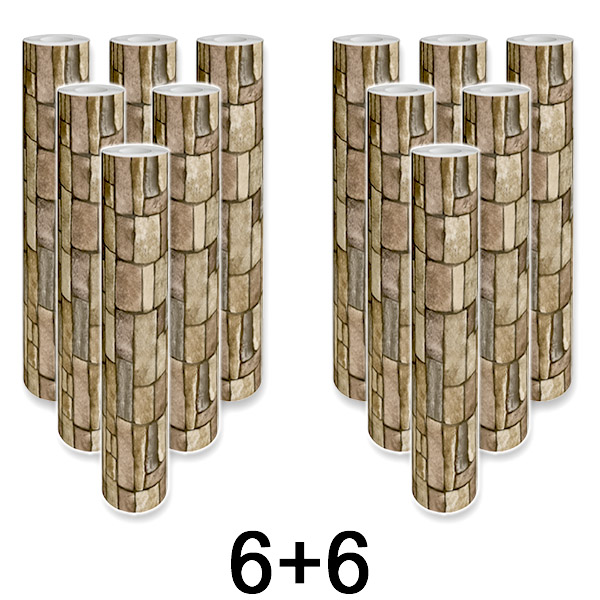 6x 1+1 NEMOKAMAI Lipni 3D plytų rašto sienų plokštė | WALLCORWRAP
