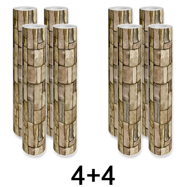 4x 1+1 NEMOKAMAI Lipni 3D plytų rašto sienų plokštė | WALLCORWRAP
