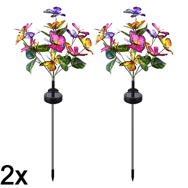 2x Drugelio formos saulės žibintai laukui | FLUTIX