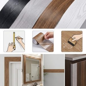 Lipnus medžio rašto grindjuostės sienų lipdukas (5 m) | DECORIM
